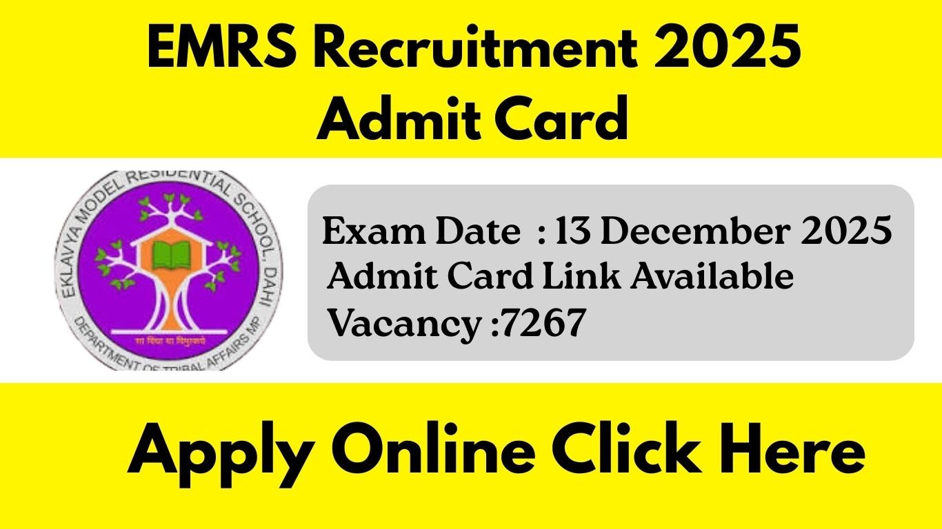 EMRS Recruitment 2025 Admit Card