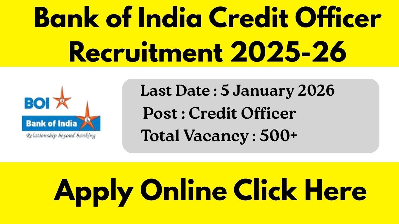 Bank of India Credit Officer Recruitment 2025-26: आधिकारिक अधिसूचना जारी