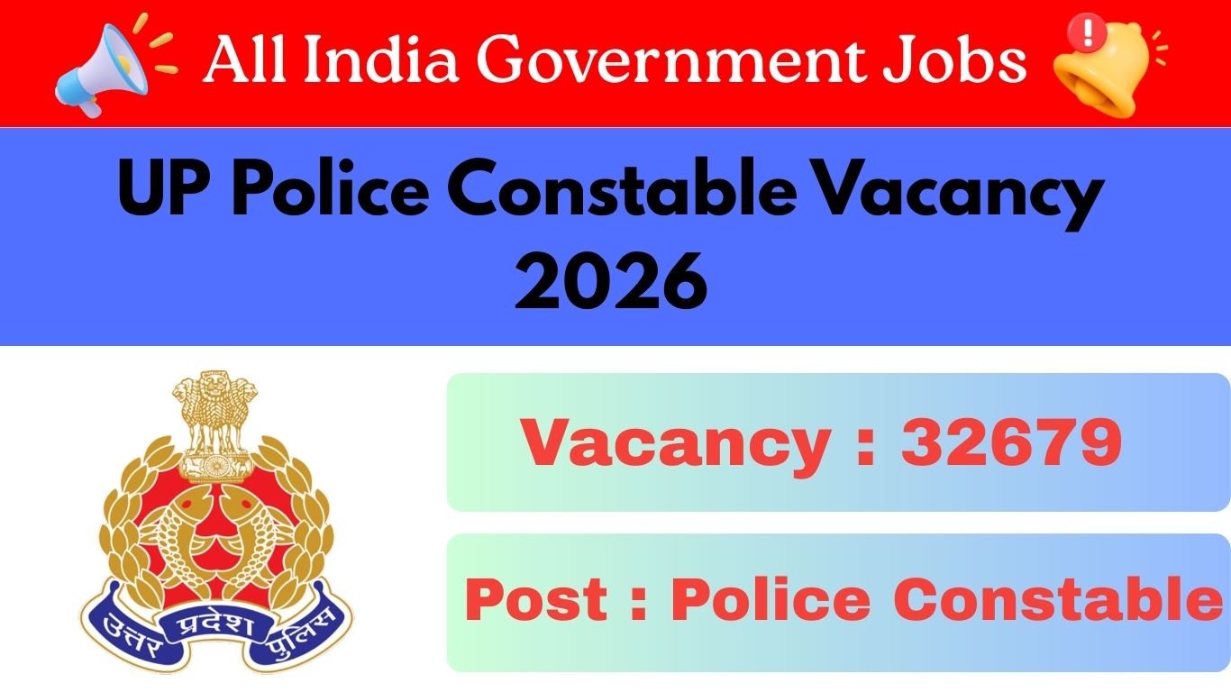UP Police Constable Vacancy 2026 - 12वीं पास के लिए पुलिस विभाग में सरकारी नौकरी का मौका