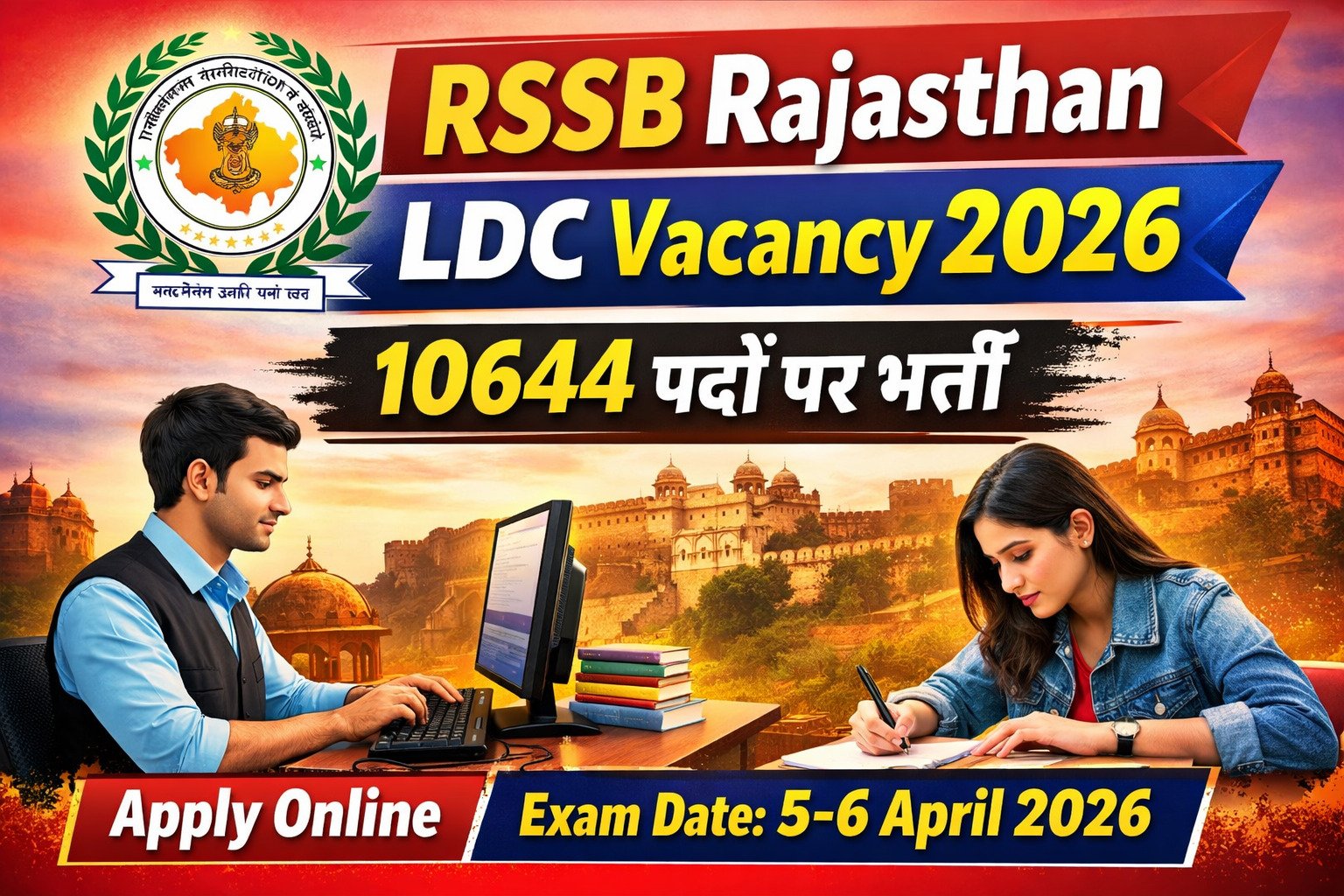 RSSB Rajasthan LDC Vacancy 2026: 10,644 पदों पर भर्ती का नोटिफिकेशन जारी